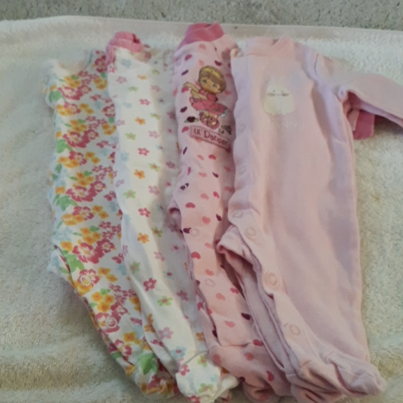 Girls One Piece Footed Sleepers Newborn - Picture 7 of 7